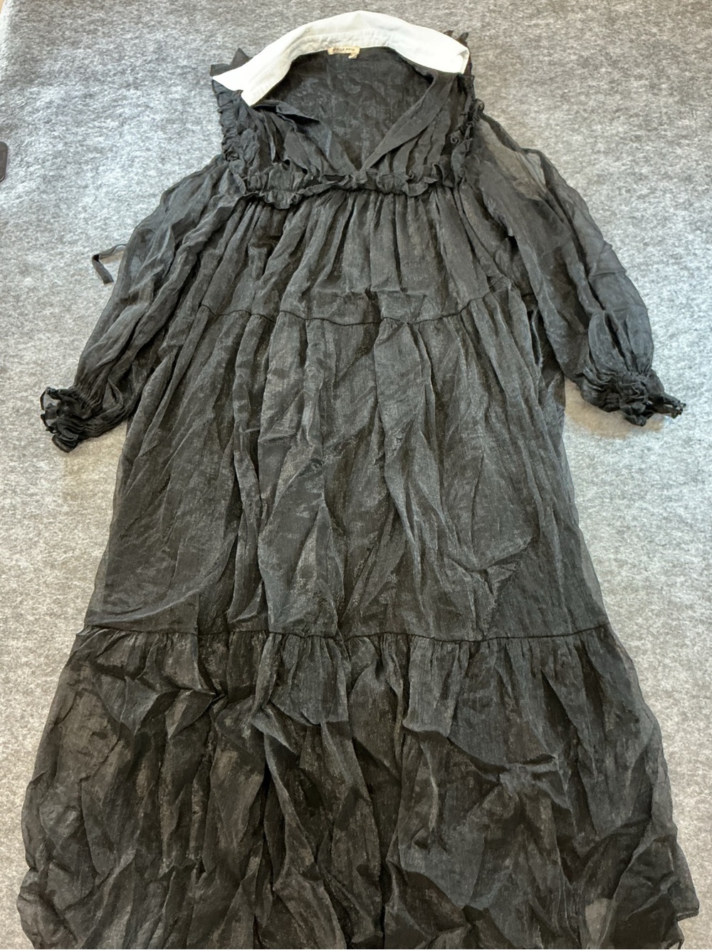 Stella Nova Black Long Sleeve Tiered Maxi Dress Best Fits Size M